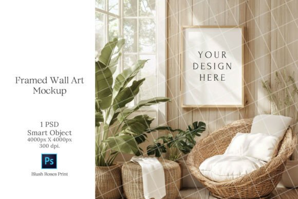 Download Boho Wall Art Mockup PSD Smart Object - Art mockup Collection