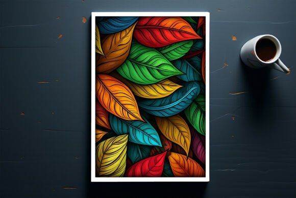Download Colorful Leaf Wall Art Mockup - Art mockup Collection