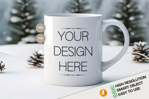 Download Christmas Mug Template, PSD Mug Mockup - Mug template Collection