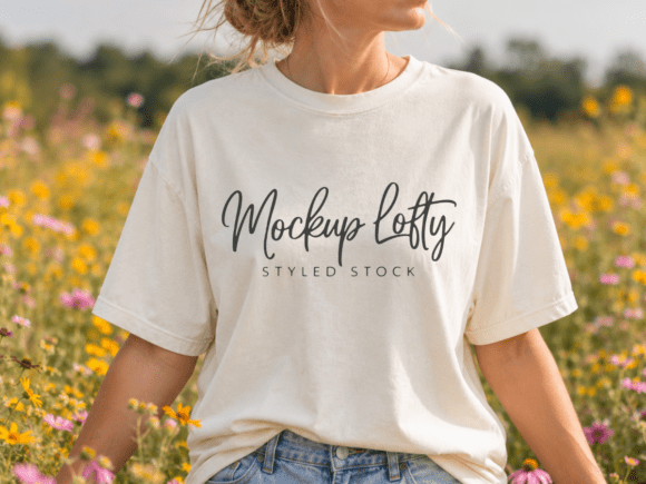 Download Comfort Colors 1717 Ivory T-shirt Mockup - Premium Resources
