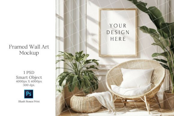 Download Boho Wall Art Mockup PSD Smart Object - Art mockup Collection